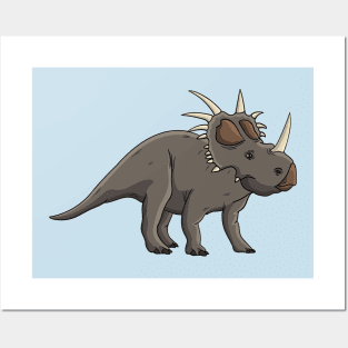 Styracosaurus cartoon illustration Posters and Art